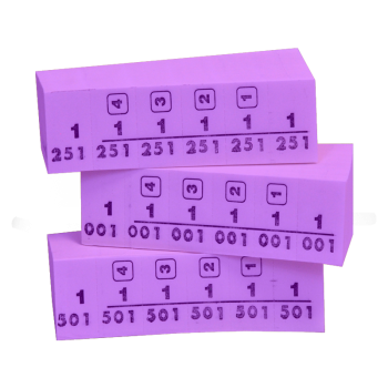 Blocchetti numerati viola